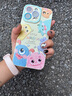 圣图朗新款可爱小怪兽17苹果16promax手机壳iphone14高级感15pro挂绳12可爱13卡通植绒硅胶8plus情侣全包 可爱五只怪兽撞色液态硅胶-【古董白】 iPhone 15 Pro Ma 实拍图