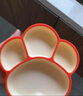 COOKSS 宝宝餐盘硅胶婴儿学吃饭分格儿童餐具辅食碗餐盘带吸盘 双拼橙 实拍图