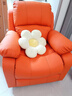 润识头等太空沙发舱单人沙发椅懒人沙发可睡觉摇摇椅功能按摩电动沙发 爱马仕橙【猫爪皮】 手动坐躺 实拍图