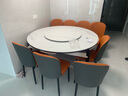 梓屋餐桌家用加厚岩板餐桌椅组合方圆两用餐桌813#1.5米桌+贝勒椅*8 实拍图
