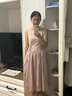 范思蓝恩【徐若晗同款】腰精裙设计感无袖连衣裙女夏绑带A字长裙 白桃粉 S 实拍图