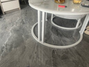柏莱帝尼（Bolatine）实木茶几客厅岩板轻奢小户型可伸缩圆形茶几桌 白架白柜【80雪山白+60雪山白】 实拍图