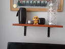 聚骊汇墙上置物架家用壁挂床头多功能装饰搁板客厅墙面投影仪路由器架子 黑色（40*20） 实拍图