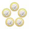 中国2015年 航天钞/航天纪念币收藏套装 全新品相 10元航天硬币 5枚圆盒装 实拍图