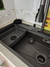 沐瀚森加厚4MM厨房水槽大单槽纳米蜂窝瀑布家用304不锈钢洗菜盆一体盆 80*45飞雨刀架-4.0枪灰【顶配】 实拍图