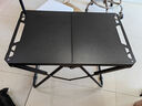 舒怡然折叠桌户外露营便携式吃饭桌夜市摆摊小桌子多功能战术野餐小茶桌 【黑色】送收纳包-单桌+灯架 加长款 实拍图