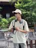 名创优品（MINISO）220G重磅短袖男T恤夏季厚实不透高级感精梳棉纯棉半袖宽松上衣服 【220G重磅】棕榈绿 L /175(体重120-140斤) 实拍图