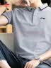 李宁POLO衫男短袖翻领夏季新款刺绣棉质潮牌户外宽松半袖运动休闲t恤 岩石灰（冰爽速干+撞领LOGO） M 实拍图