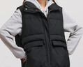 森马（Semir）棉马甲女冬季防泼水纯色oversize立领面包服叠穿时尚百搭外套 黑色90001 S 实拍图