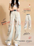 MELROSEMOOD美式复古工装牛仔裤女2025女装春季新款高腰宽松直筒阔腿牛仔裤子 杏色（长裤） M 实拍图