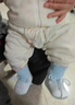 兔兔大文婴儿鞋子0-1岁秋冬季男女宝宝6-12个月学步棉鞋袜软底新生儿脚套 小鸟蓝色（棉布内里） 1双 均码 内长12cm，建议0-12个月 实拍图