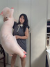伊美娃娃猪猪玩偶陪睡毛绒玩具长条抱枕公仔夹腿玩偶大号布娃娃女生睡觉抱 胖版大可爱-【约1.4米】 送女孩女友道歉礼物送女生男生 实拍图