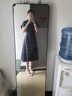 ROEYSHOUSE罗衣通勤连袖连衣裙女春夏新款优雅简约系带大摆裙子10222 深蓝色 S 实拍图