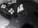 SMFKX CROCS 联名款 明星同款时尚休闲百搭厚底增高透气洞洞鞋拖 黑钻石 37-38 实拍图
