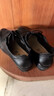 蜘蛛王（SPIDER KING）单鞋女浅口女士皮鞋舒适百搭厚底坡跟工作职业妈妈鞋 黑色 36  实拍图