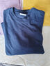 300G重磅纯棉不透宽松版型短袖T恤男夏季纯色宽松半袖打底衫 藏青色-【300g纯棉重磅】宽松款 2XL 实拍图