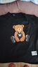 清仓捡漏尾单大牌美式复古小熊t恤女短袖夏大码宽松上衣遮肚子 78下印黑色中豹纹熊 XL 实拍图