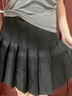 灰色百褶裙女2025春秋a字裙遮肚显瘦半身裙子纯色复古学院风短裙 黑色 L 【109-118斤】 实拍图