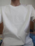 珞妮（LUONI）重磅纯棉短袖t恤女夏季新款男女同款小白T纯色宽松休闲显瘦打底衫 白色 M 建议100-120斤 实拍图