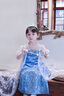 迪士尼（Disney）童装爱莎公主裙女童连衣裙夏季2024新款儿童裙子时髦女孩生日礼物 挂脖款艾莎公主裙+皇冠魔法棒-aqccmie 110 适合100-110cm年龄4-5岁 实拍图