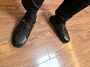 百丽时尚小白鞋男鞋25厚底一脚蹬休闲板鞋A1920 黑色-打孔  44 实拍图