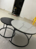 立太（LEADTEK）茶几客厅小户型边几沙发轻奢小桌子现代简约圆形茶几组合茶桌茶台 70CM白+50CM黑+黑架【加粗加厚】 实拍图