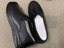 奥康（Aokang）商务休闲皮鞋男士耐磨牛皮软底一脚蹬鞋黑色38码 实拍图