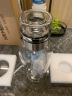 恩尔美（nRMEi）茶水分离杯大容量男士泡茶杯冷泡杯高硼硅耐热便携办公室喝水杯子 【茶水分离+杯套】本色 1500ml 实拍图