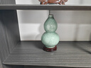 傲世景德镇陶瓷器仿古中式花瓶工艺品客厅摆件艺术品玄关博古架装饰品 仿古裂纹葫芦瓶+底座+证书 实拍图