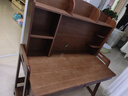 风叶青青北欧实木书桌椅套装可升降小学生学习桌写字桌卧室家用办公电脑桌 胡桃色（实木单桌） 120cm*60cm*75cm双抽屉 实拍图