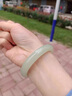 CHOMEL KINSEY玉手镯正圈晴水高冰青白玉玉镯宽版少女玉镯子女友情人节520礼物 青白玉56-57mm 实拍图