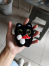 小黑猫书包包挂件可爱毛绒公仔钥匙扣玩偶汽车挂饰品链学生送礼物 红白围巾-大眼黑猫 实拍图