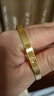 9999纯真手镯女新款时尚拉丝钻纹实心黄金色手环镯子送礼 新款64圈口【适合125-155斤佩戴 精20g 实拍图