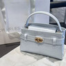 CHARLES&KEITH鳄鱼纹凯莉包手提斜挎婚包包女包生日礼物CK2-50270880-1 Sea Salt Blue海盐蓝 S 实拍图