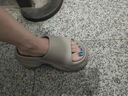 她享厚底拖鞋女外穿松糕底增高时尚一字凉拖鞋 TG383 灰褐色  38-39  实拍图