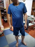 雅鹿冰丝睡衣男士夏季无痕薄款凉感圆领短袖短裤休闲大码家居服套装 天蓝家居服套装【轻薄凉感】 2XL 建议(125-140斤) 实拍图