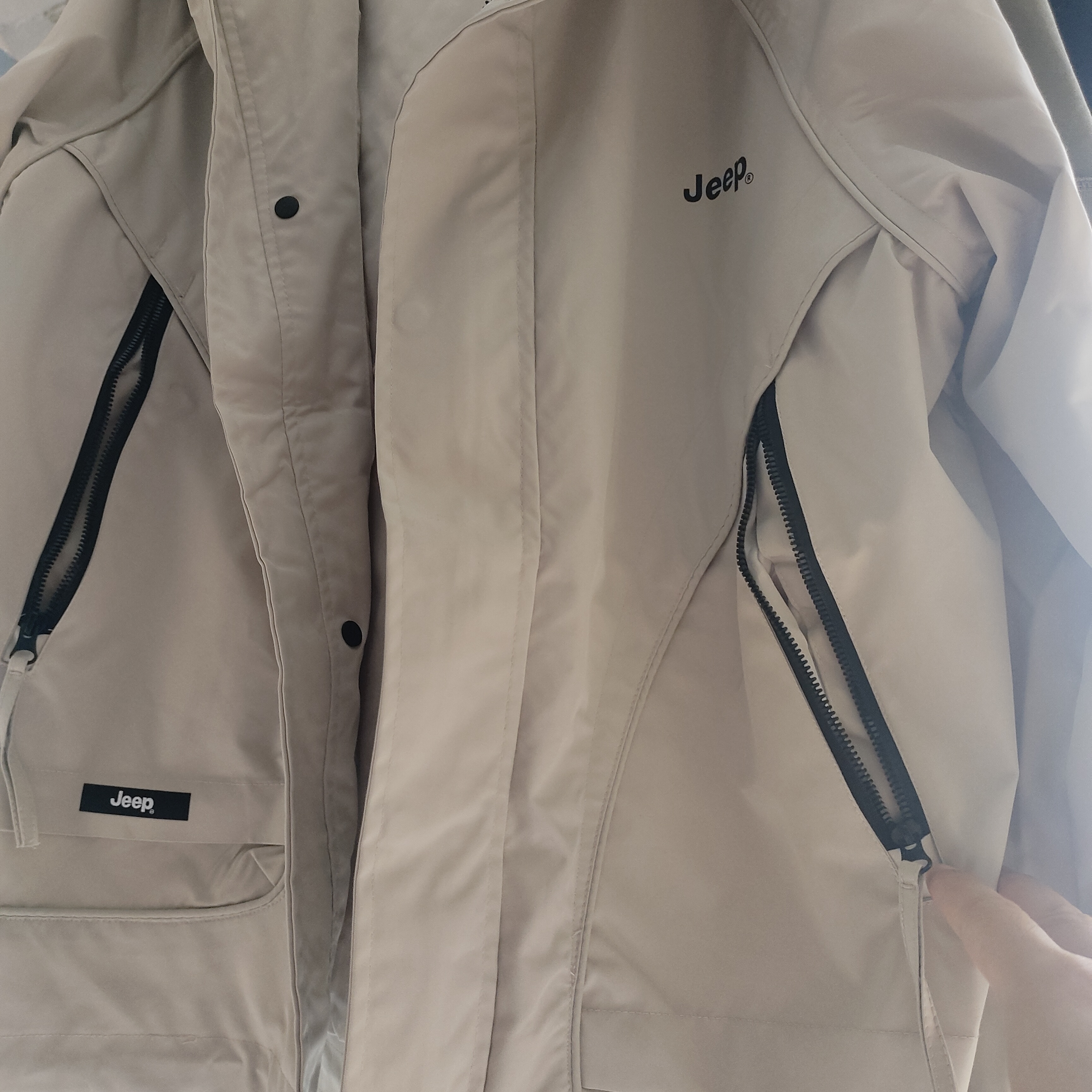 JEEP吉普夹克男士外套春秋季冲锋休闲宽松工装衣服男装 米色 3XL 实拍图