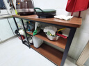 蔓斯菲尔厨房置物架落地多功能操作台微波炉厨房用具收纳架 黑胡桃色120 实拍图
