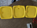 茶花（CHAHUA）保鲜盒塑料便当盒水果盒饭盒菜食品级学生餐盒密封盒冰箱收纳盒 【黄色】 3件套 780ml 实拍图