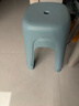 禧天龙塑料凳子方凳高凳加厚耐磨家用餐椅浴室凳节节高凳 冰河灰 1个装 实拍图
