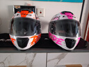 LS2情侣摩托车头盔男女机车赛车四季全盔儿童盔防雾大尾翼802 特白/粉红摩擦 M(建议52-53头围) 实拍图