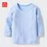 优衣库婴幼儿宝宝HEATTECH棉混纺圆领T恤/长袖保暖衣秋衣478444 61 水蓝色 100 实拍图