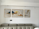 诗六艺家饰客厅装饰画北欧现代简约沙发背景墙挂画三联画大气轻奢壁画晶瓷画 福禄生财（铝合金外框） 晶瓷画左右50*70+中间100*70亮面 实拍图