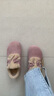 百丽（Belle）章若楠同款喵喵吐司毛毛勃肯鞋女2025冬新加绒棉鞋B2829DM5预售 粉色【章若楠同款】 35 实拍图