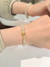 中国黄金CHINA GOLD四叶草黄金手链足金和田玉手串七夕情人节礼物送女友老婆生日实用 足金四叶草和田玉手串-可刻字 实拍图