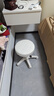 美容院凳子滑轮旋转升降圆凳化妆梳妆凳美发美甲理发椅吧凳大工椅 米白色【29cm座面-沙发坐感】 实拍图