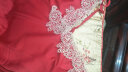 KJ家居性感睡衣女春秋冰丝吊带睡裙夏季短袖睡袍蕾丝睡衣裙两件套装 红色 L 实拍图