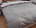 海澜之家（HLA）床上三四件套纯棉水洗棉麻裸睡亲肤床上用牛奶绒床单床笠被套被罩 【100%纯棉】A类裸睡-星辰灰 1.5米 床笠款 四件套 被套200*230cm 实拍图