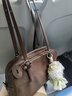 裘真植鞣头层羊皮悠悠保龄球包女复古休闲大容量手提单肩包 咖啡色肩带款-羊皮 预售21天 实拍图
