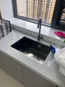 浪鲸（SSWW）厨房水槽枪灰色纳米不锈钢台下盆洗碗池洗菜盆家用一体大单槽TK12 75×46雨幕龙头+皂液器 实拍图